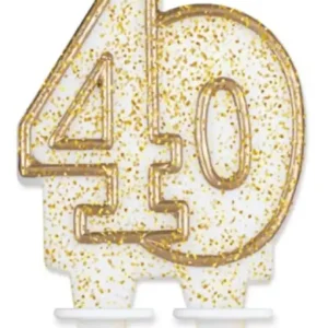 Számgyertya, Tortagyertya - Gold arany csillámos dupla - 40