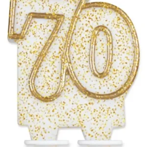 Számgyertya, Tortagyertya - Gold arany csillámos dupla - 70