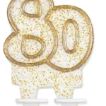 Számgyertya, Tortagyertya - Gold arany csillámos dupla - 80