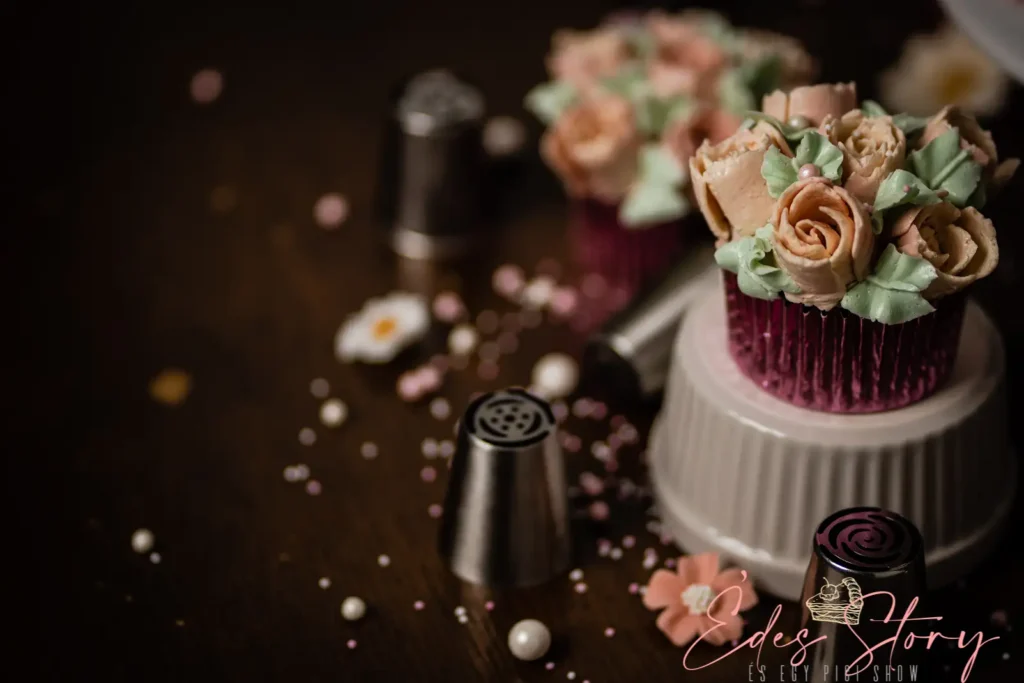 Orosz dekorcsővel készített vajkrém virág