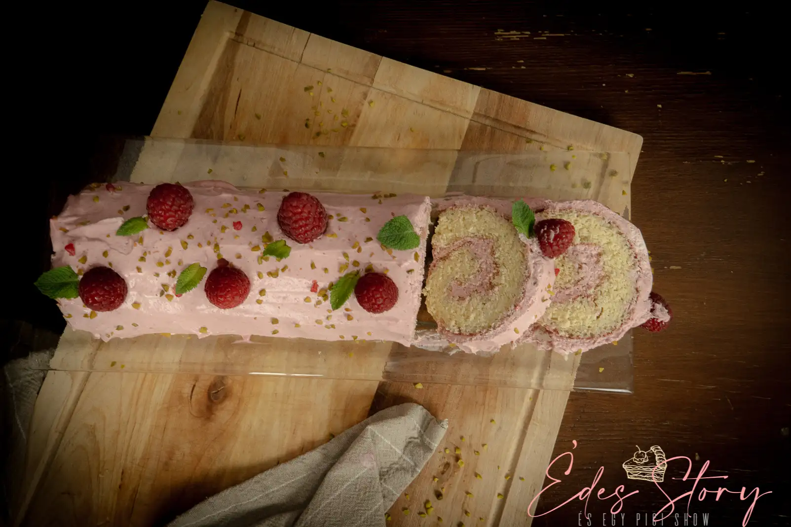 Málnás Piskótatekercs