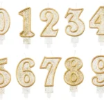 Számgyertya, Tortagyertya - Gold arany csillámos