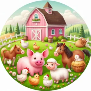 Farm állatok kerek2 kerek 20cm