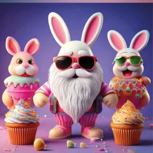 Húsvét szürreál szögletes 20x20cm