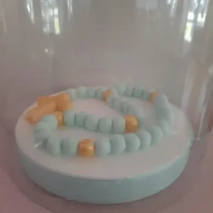 Cukorfigura - Rózsafűzér keresztelőre