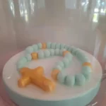 Cukorfigura - Rózsafűzér keresztelőre