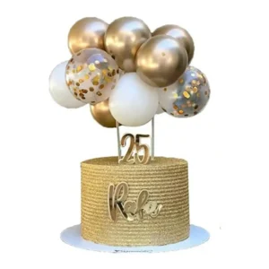 Lufis tortadekoráció, tortadísz – Arany és fehér