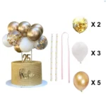 Lufis tortadekoráció, tortadísz – Arany és fehér