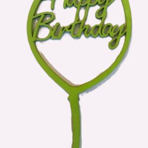 Díszítő beszúró  - Zöld fa Torta dísz Happy Birthday Lufis tortadísz 9cm x 18cm
