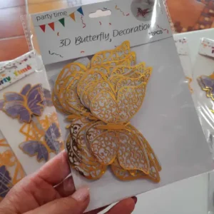 Torta beszúró - Pillangók 12db színes