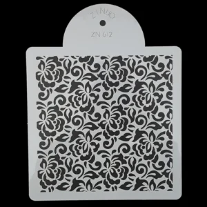 Torta sablon, stencil – Kis rózsák