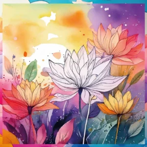 Virágok szögletes 20x20cm