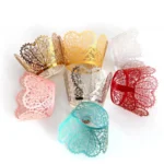 Muffin gyűrű - 10db-os - szivecskék/ levelek csipke