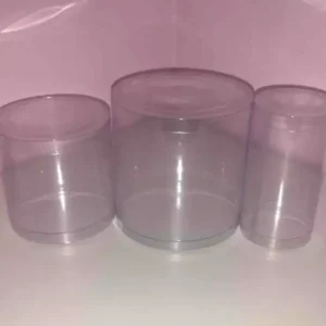 Műanyag henger cukorfigurákhoz, tortadíszekhez - 160 x 150mm