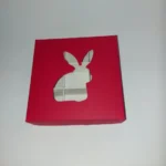 Piros húsvéti nyuszis bonbon doboz – 9db-os