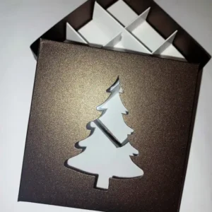 9 Darabos Ablakos Bonbon Doboz – Bronz Karácsonyfa