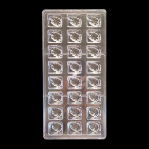 Polikarbonát Bonbon Forma - Kocka Levéllel