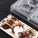 Polikarbonát csokiöntő forma - Táblás csoki - Hóember és Rudolf