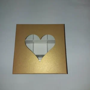 Arany metál szíves bonbon doboz - 9db-os