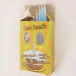 Szálas gyertya + tartó 15-15db kék