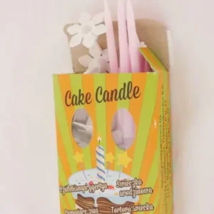 Szálas számgyertya + tartó 15-15db rózsaszín