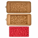 Szilikon csoki öntőforma - Táblás csoki - 3D Málnás csoki