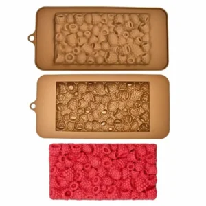 Szilikon csoki öntőforma - Táblás csoki - 3D Málnás csoki