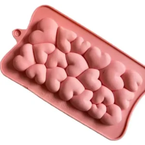 Szilikon csokiöntő forma - Táblás csoki - 3D szivecskés