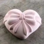 Szilikon forma, mousse forma - szív alakú masnival 6 részes