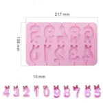 Szilikon nyalóka forma - Számok masnival