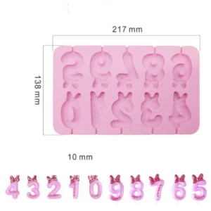 Szilikon nyalóka forma - Számok masnival