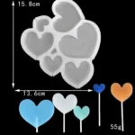 Szilikon nyalóka forma - Szív, szivecskék