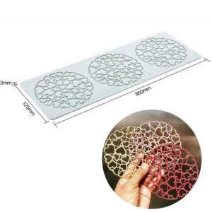 Szilikon ostya tuile készítő - kerek szivecskés