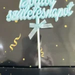 Torta beszúró -  Boldog születésnapot babakék  domború
