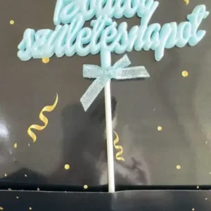 Torta beszúró - Boldog születésnapot babakék domború