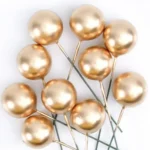 Torta beszúró - Arany gömb 10db