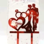 Torta beszúró - Esküvői gyűrűs pár - Akril Rose Gold