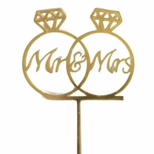 Torta beszúró - Esküvői Mr és MRs gyémánt gyűrű