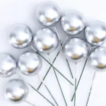 Torta beszúró - Ezüst gömb 10db