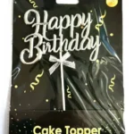 Torta beszúró - Happy  Birthday Ezüst  Domború