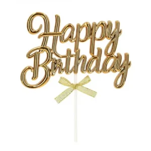 Torta beszúró - Happy Birthday Arany Domború