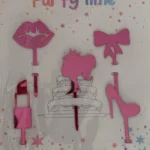 Torta beszúró - Pink Csajos Akril