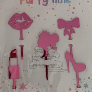 Torta beszúró - Pink Csajos Akril