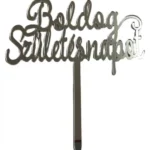 Torta beszúró " Boldog születésnapot " ezüst felirat - akril