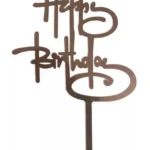 Torta beszúró " Happy Birthday" - Rose gold  felirat - akril