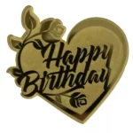 Torta korong - Happy Birthday szív akril arany