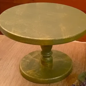 Tortatál arannyal antikolt zöld színű 25cm