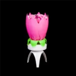 Zenélő lótusz virág gyertya - Rózsaszín