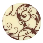 CM csokidísz - Kerek fehércsokis barna díszítéseel 5db