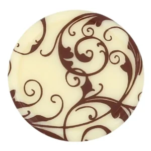 CM csokidísz - Kerek fehércsokis barna díszítéseel 5db